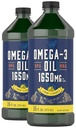 Carlyle Omega 3 Huile de poisson liquide 1650mg.32 fl oz (2 x 16oz bouteilles)