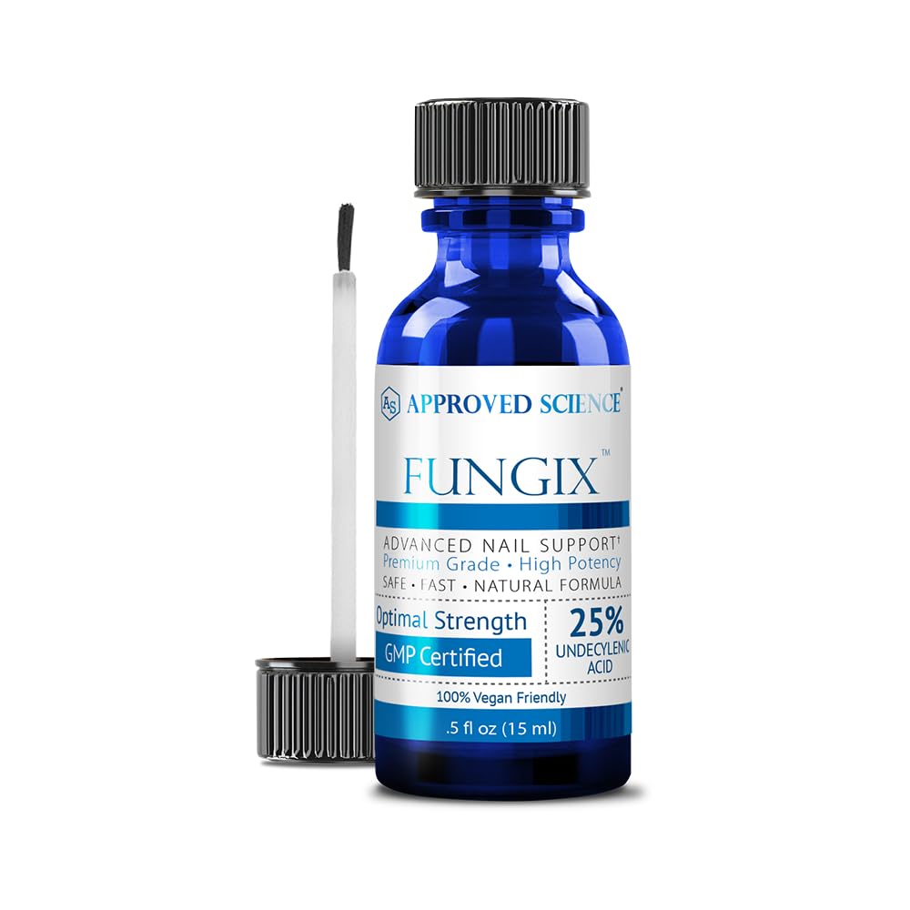 Fungix avec 25 % d'acide non décylénique, solution de ongles antifongiques à l'huile d'arbre à thé, le meilleur traitement naturel des toénails de champignons pour des résultats efficaces par science approuvée - Pack de 1