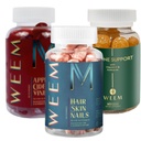 WEEM Gummies Health Bundle - 3 Pack: Apple Cider Vinegar, Hair Skin and Nails & Immune Support- Natural, Vegan - Gluten Free