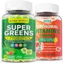 Super Greens Gummies 60 Count + Liposomal Vitamin C Gummies 60 Count