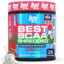 BPI Sports Best BCAA Shredded - Sans caféine boisson de récupération thermogénique, Lean Muscle Building BCAA poudre pour les femmes et les hommes, pré-entraînement BCAAs Amino Acides Buvez- pastèque ICE - 25 portions
