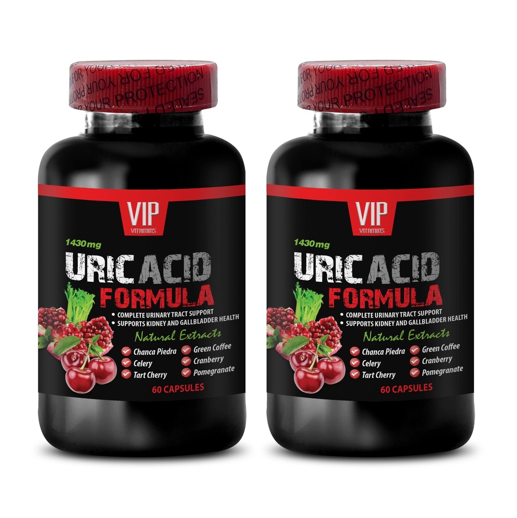 Uric Acid Reducing Ingredients - URIC ACID FORMULA - Pomegranate Uric Acid, Devil’s Claw Root for Support, Uric Acid Healing Formula, Uric Acid Formula with Tart Cherry, Milk Thistle 2 Bottle