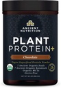 Anciens aliments à base de protéines à base de plantes de nutrition, Protéines végétales+, Chocolat, suppléments végétaliens biologiques, 15g de protéines par portion, sans gluten, paléofriendly 12 portions
