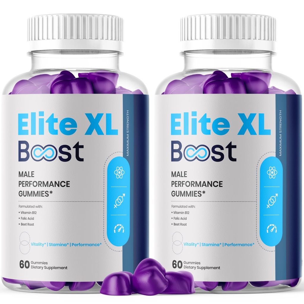 (2 Pack) Elite XL Boost Gummies, Elite XL Boost Gummies for Men with All Natural Ingredients, Advanced Maximum Strength Supplement Support Your Active Lifestyle Naturally with Vitamins (120 Gummies)
