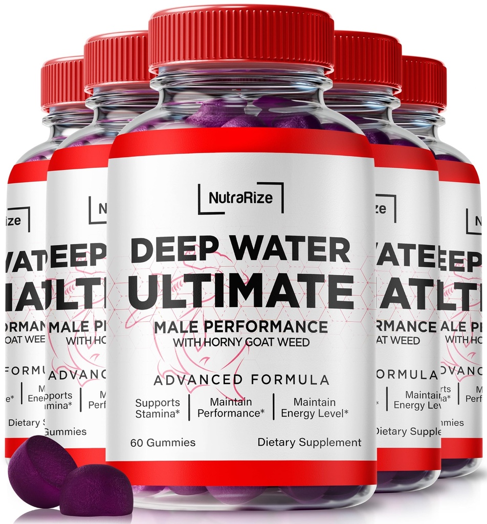 NutraRize (5 Pack) Deep Water Ultimate Male Gummies - Official Deep Water Male Essentials, Premium Deepwater Ultimate Gummies for Men, Deep Water Ultimate Male Gummy, Performance Review (300 Gummies)