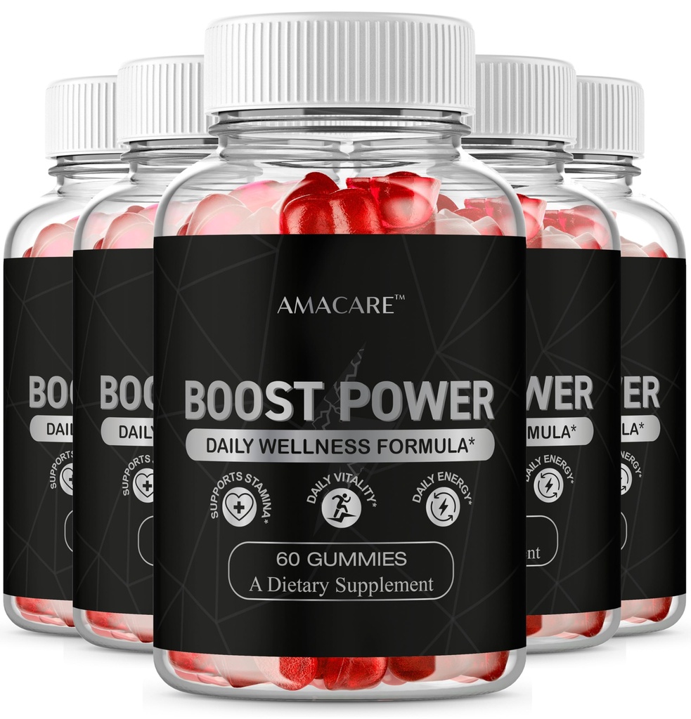 (5 Pack) BoostPower Gummies – Advanced BoostPowerGummies Daily Formula Premium Gummy Maximum Strength, All Natural Ingredients Support for Health and General Wellness, 300 Gummies for 5 Months