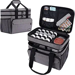 Grand sac de rangement de la médecine, double couche Pill Organizer sac de rangement avec fermeture éclair verrouillable, sac de voyage de médicaments cas de transport pour hommes femmes