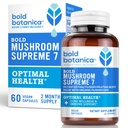 Bold Botanica Mushroom Supreme 7 – Supplément de champignons – Extraits organiques de la dinde Tail, Chaga, Phellinus, Reishi, Cordyceps, Maitake, Shiitake pour le soutien immunitaire et le bien-être optimal, 60 capsules