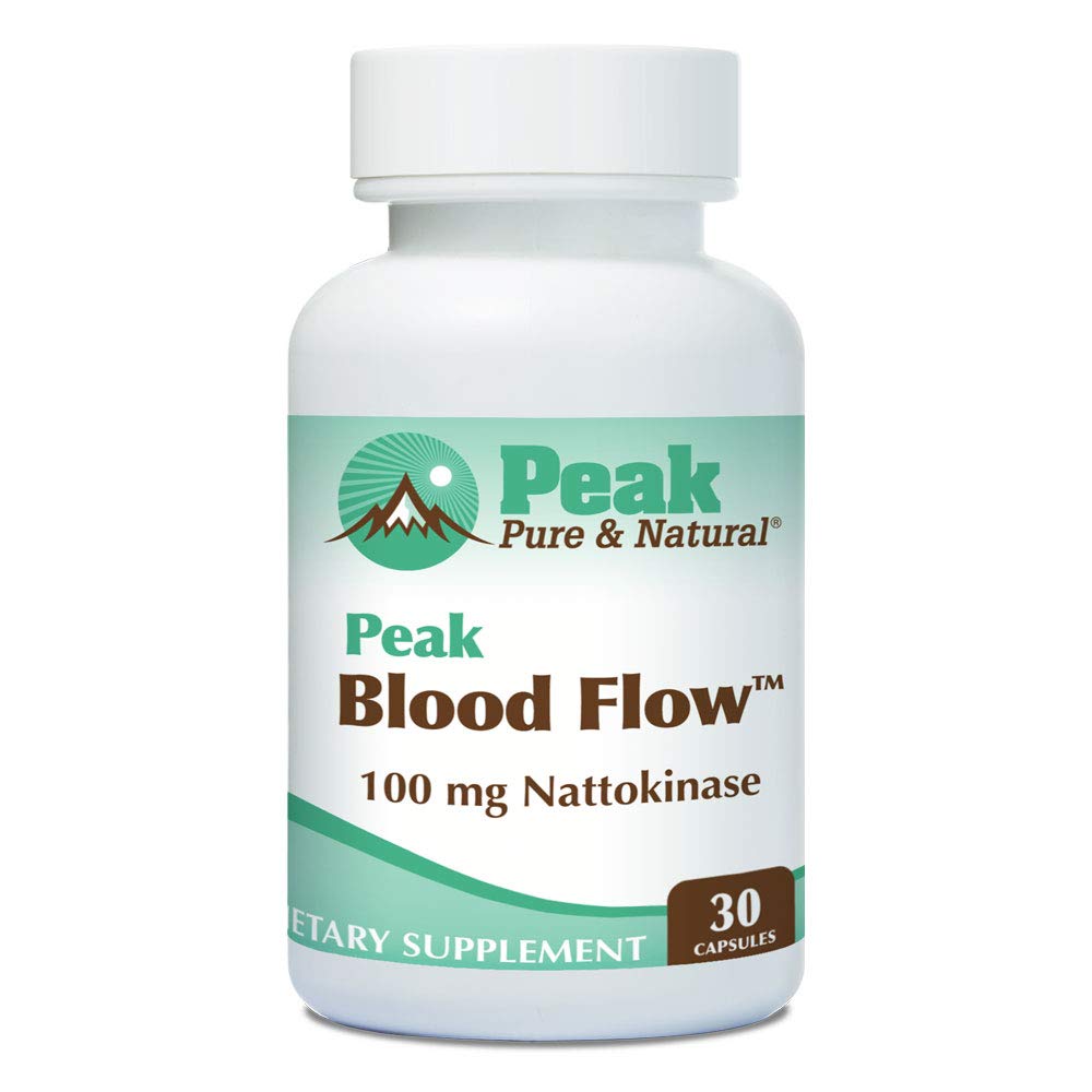 Peak Pure & Natural Peak Blood Flow - Supplément Nattokinase - Suppléments de circulation sanguine santé pour les adultes de 100mg - 30 capsules