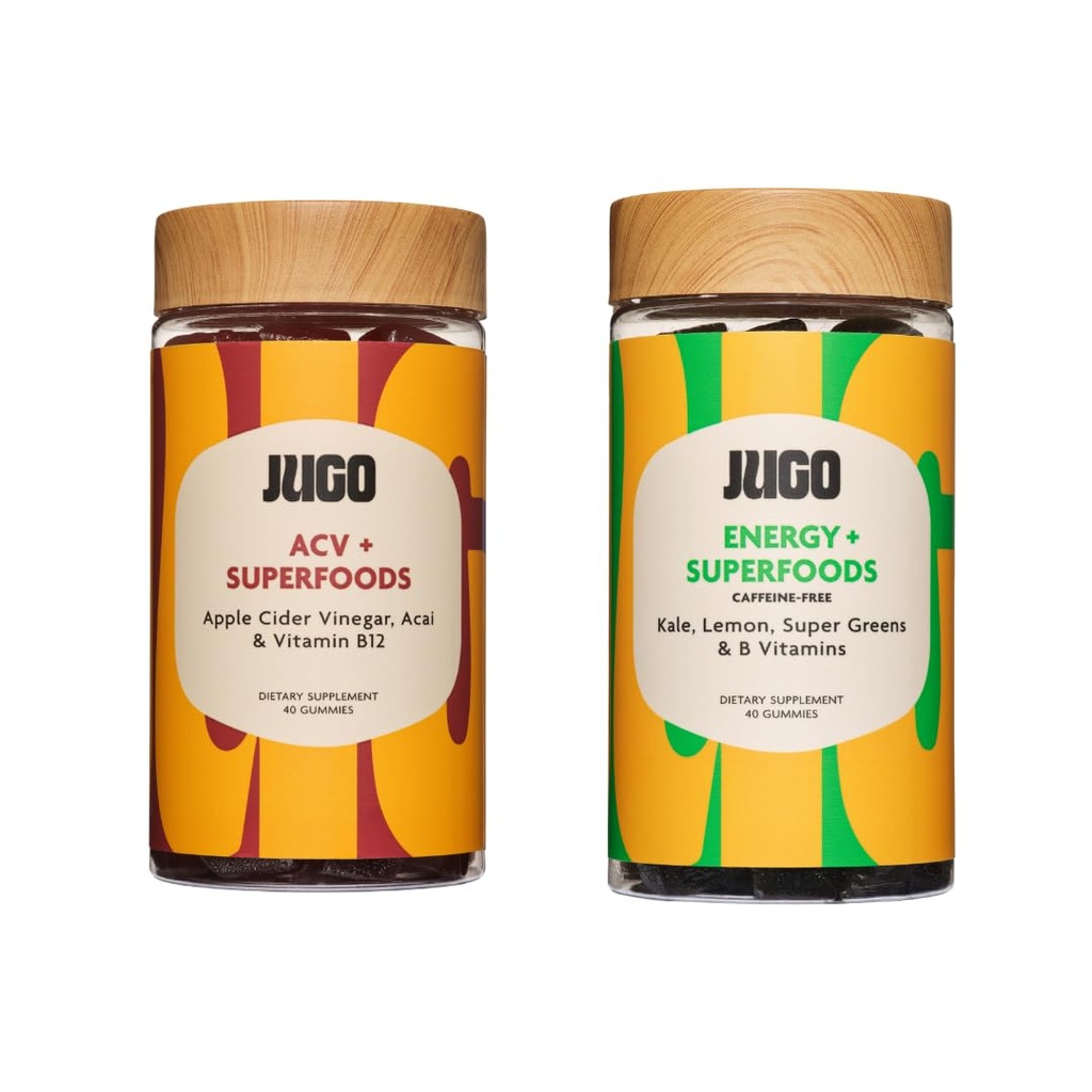JUGO ACV + Energy Gummies Bundle – Apple Cider Vinegar & Vitamin B12 – Supports Digestion, Metabolism & Natural Energy – 100% Vegetarian & Gluten-Free