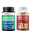 MAV NUTRITION Apple Cider Vinegar Gummies and Probiotic & Prebiotic Capsules | Gut Health Bundle for Beauty Detox and Digestive Health Support | Comprehensive Digestive Wellness with ACV & Prebiotics