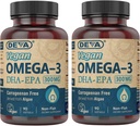 DEVA Vegan DHA-EPA Supplément nutritionnel, dérivé non-fish des algues, 300 mg de puissance, 90 softgels végétariens - Pack de 2