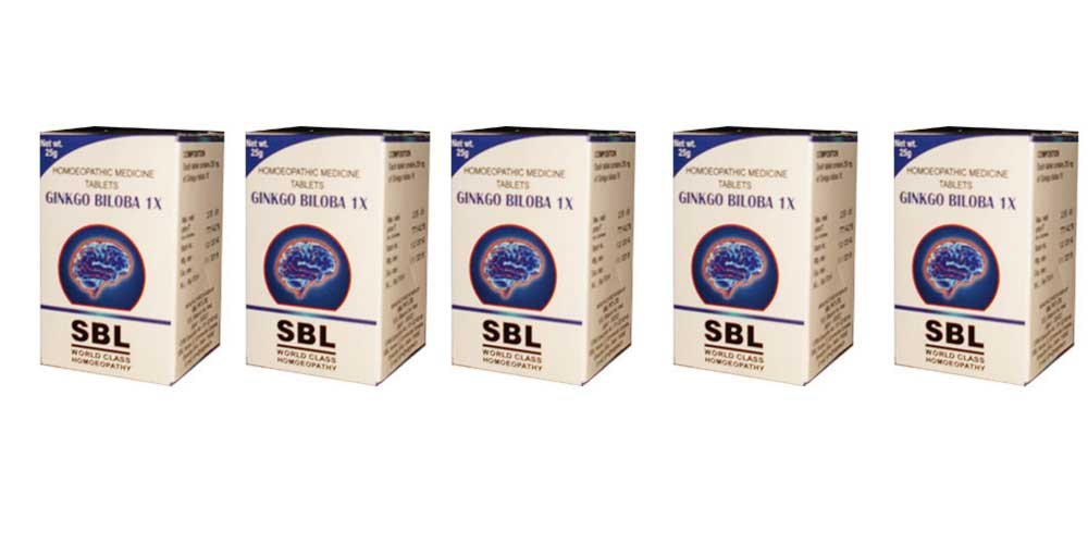 Ginkgo Biloba 1x Comprimés Homéopathie SBL - 25g (paquet de 5)