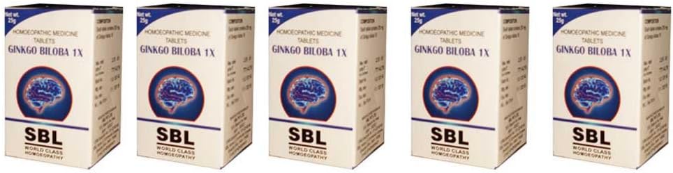 Ginkgo Biloba 1x Comprimés Homéopathie SBL - 25g (paquet de 5)