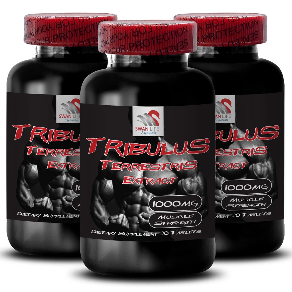Muscle Recovery Booster - TRIBULUS TERRESTRIS EXTRACT - Energy Recharge, Dynamic Stamina Support, Active Strength, Physical Power, Strength Enhancement, Energy Stamina Power 3 Bottles 270 Tablets
