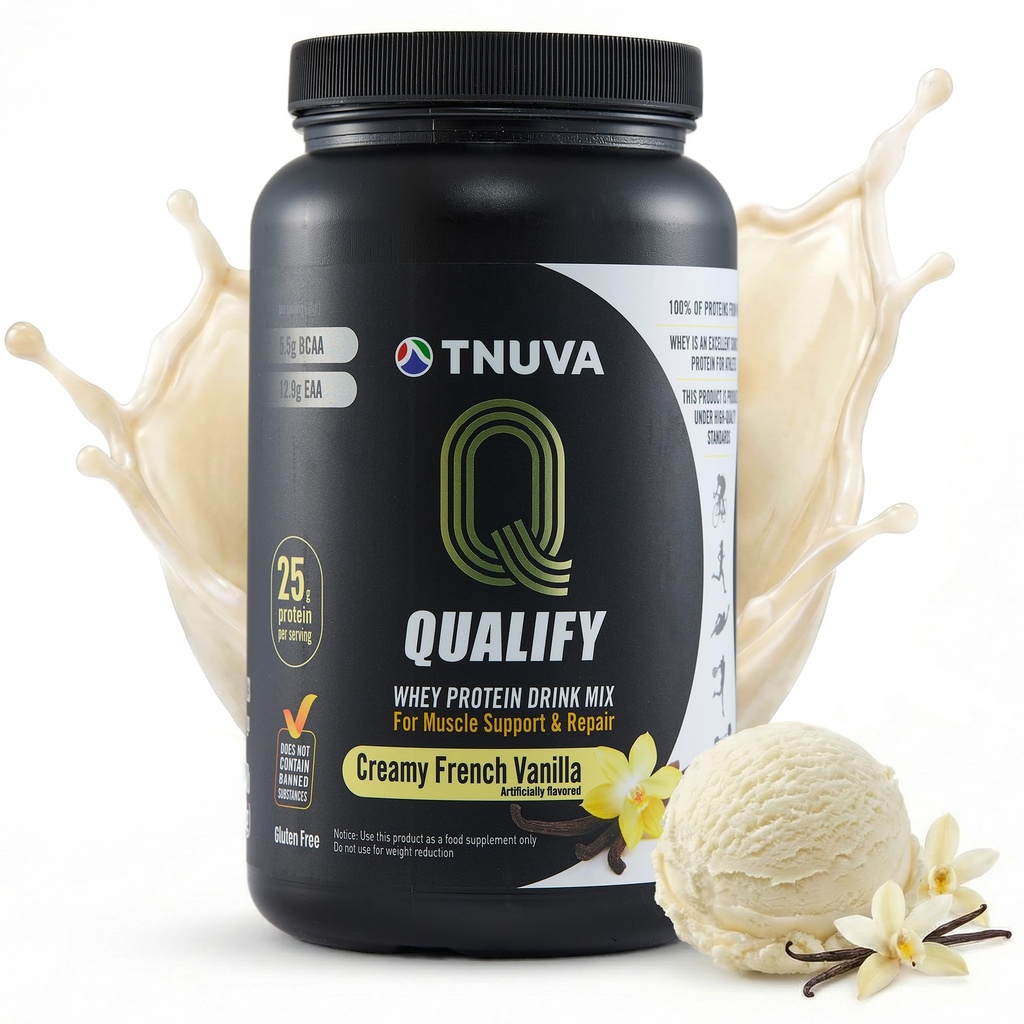 Poudre Française de Protéines de Vanille. 25g Poudre de Secou de Protéines pour la récupération après l'entraînement, le smoothie et la cuisson. Sans gluten et sans sucre, très casher, acides aminés (5,5 g BCAA, 2,7 g Leucine), 23 portions