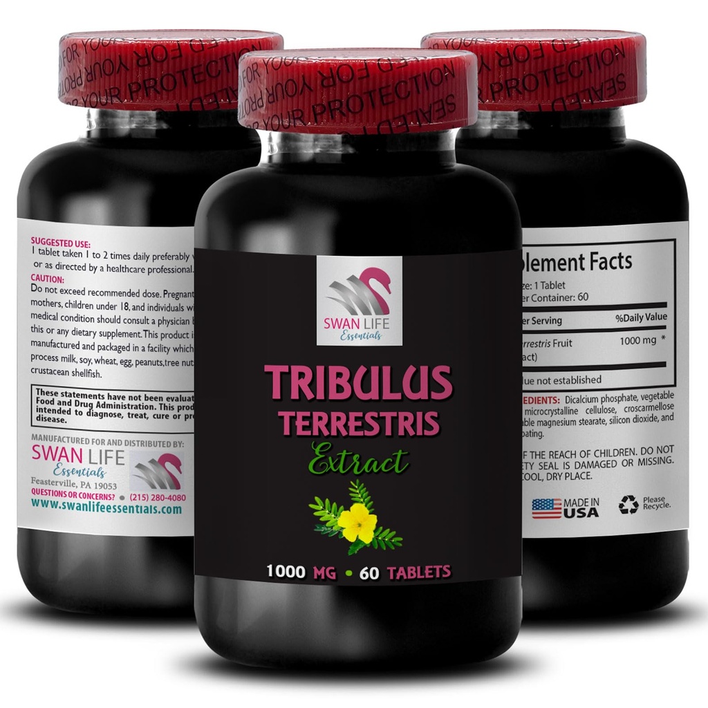 Strength Surge - TRIBULUS TERRESTRIS EXTRACTS - Energy Recharge, Physical Stamina Boost, Muscle Recovery Support, Natural Muscle Support, Strength and Focus, Athletic Support 1 Bottle 60 Tablets