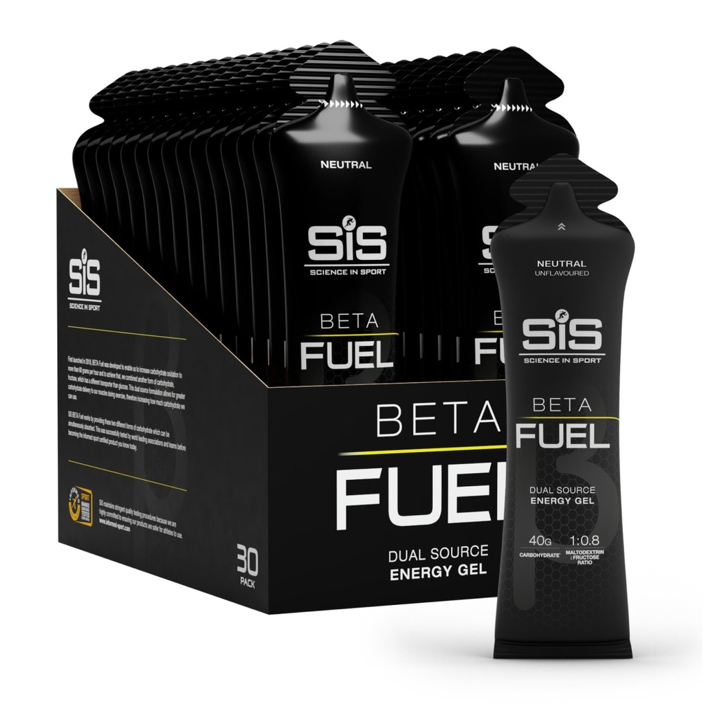 Science in Sport BETA Fuel Gel - Dual-Source Energy Gel - Isotonic Gel - Fast-Absorbing Carbohydrate Energy - Sports Nutrition - Easy on Stomach - Portable - Neutral Flavor - 30-Pack