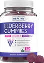 Gommies pour mûres aînées de Sambucus végétalien pour adultes - Gommies de vitamine C et de zinc pour le mieux-être quotidien et saisonnier - Delicious and nutritive Imune Support Gummy (1 mois d'approvisionnement)