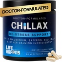 Life Hapns Chillax, Supplément de soutien calm, L Theanine, Magnésium, GABA et Safran Suppléments pour la relaxation, l'humeur naturelle du soutien de la santé pour les adultes, Calme et détente, 60 Capsules