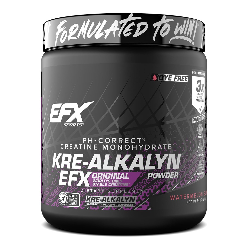 EFX Sports Kre-Alkalyn EFX Powder | pH Correct Creatine Monohydrate Powder Supplement | Strength, Muscle Growth & Performance | 116 Servings (Watermelon Gummy)