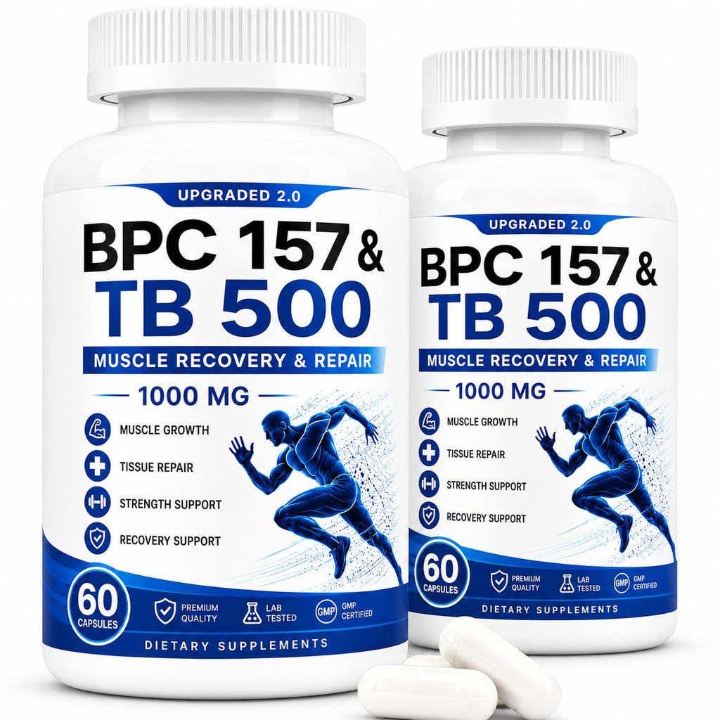 BPC 157 and TB5OO | Research Grade | 99% High Purity | Formulated for Men & Women 60 Ct 2 Bottles