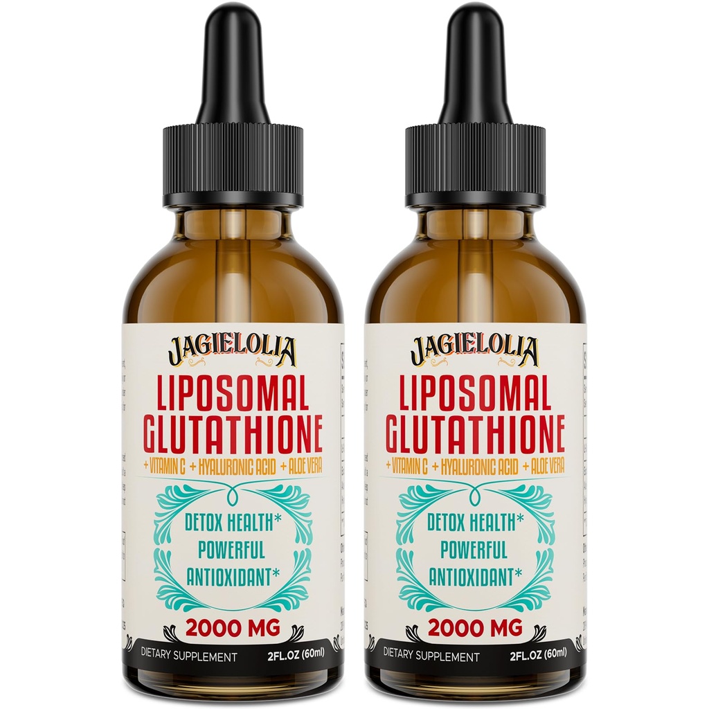 Liposomal Glutathion liquide 2000MG – Supplément de détox antioxydant pour les femmes et les hommes, Vieillissement Défense, Fonction hépatique et énergie, avec acide hyaluronique + Aloe Vera + vitamine C, naturel et végétalien, 4 FL.OZ