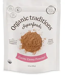 Organic Traditions Camu Camu Berry Powder Organic Superfood Great for Smoothies and More,100g/3.5oz Bag