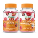 Fibre prébiotique vivace enfants + Calcium Magnésium & Zinc enfants, Gommies Bundle - Grande dégustation, supplément de vitamine, sans gluten, sans OGM, gommy à croquer