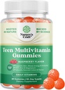 Teen Multivitamin Gummies 12-17 - Teen Boys & Girls Gummy Vitamins for Better Skin, Immune Strength, Mood & Energy Support - Teenage Girl & Boy Supplements with Zn, Mg, Vitamin A, C, D & E - 60 Ct