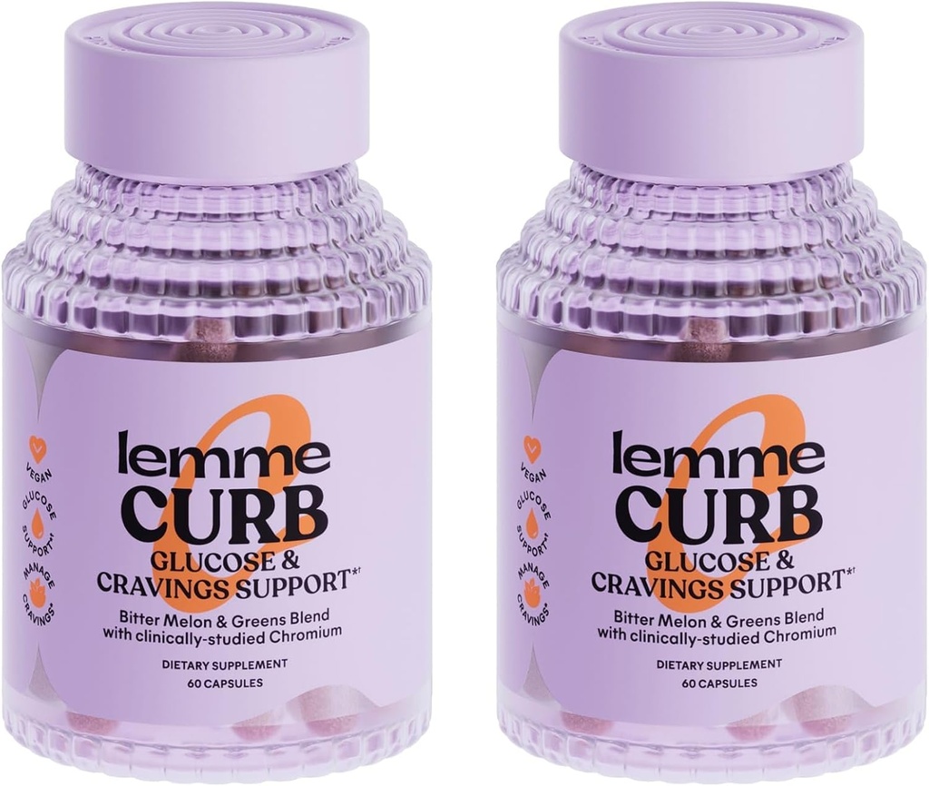Lemme Curb - Cravates, Améliorer le métabolisme des glucides, le soutien de la gestion du poids, cliniquement étudié Picolinate de chrome, Bitter Melon, Ceylan Cannamon & Greens Superfood - 60 comtes (paquet de 2)