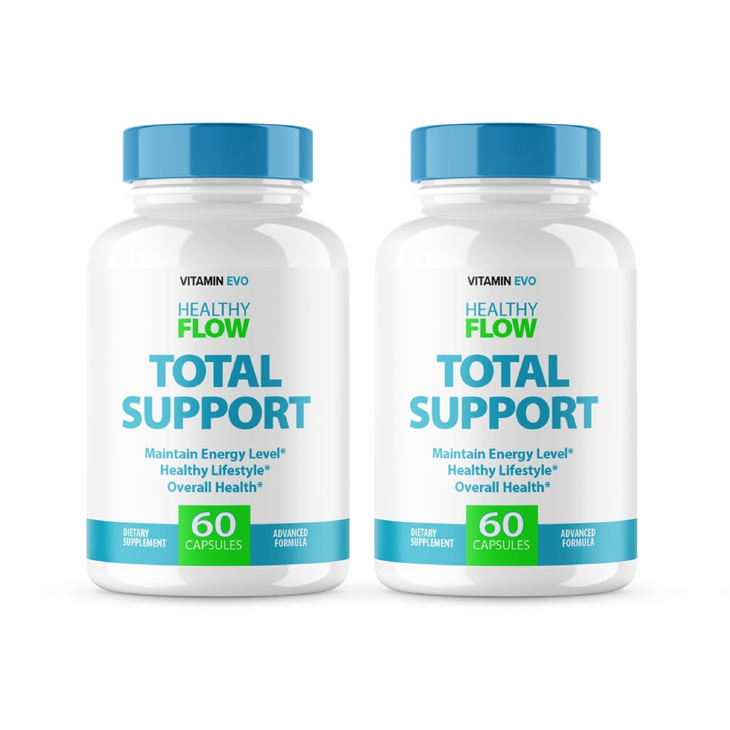 (2 Pack) Healthy Flow Total Support Capsules, Official Healthy Flow Total Support Advanced Blood Formula Support Supplement Pills All Natural Supplement Premium Pill Health and Wellness (120 Capsules)