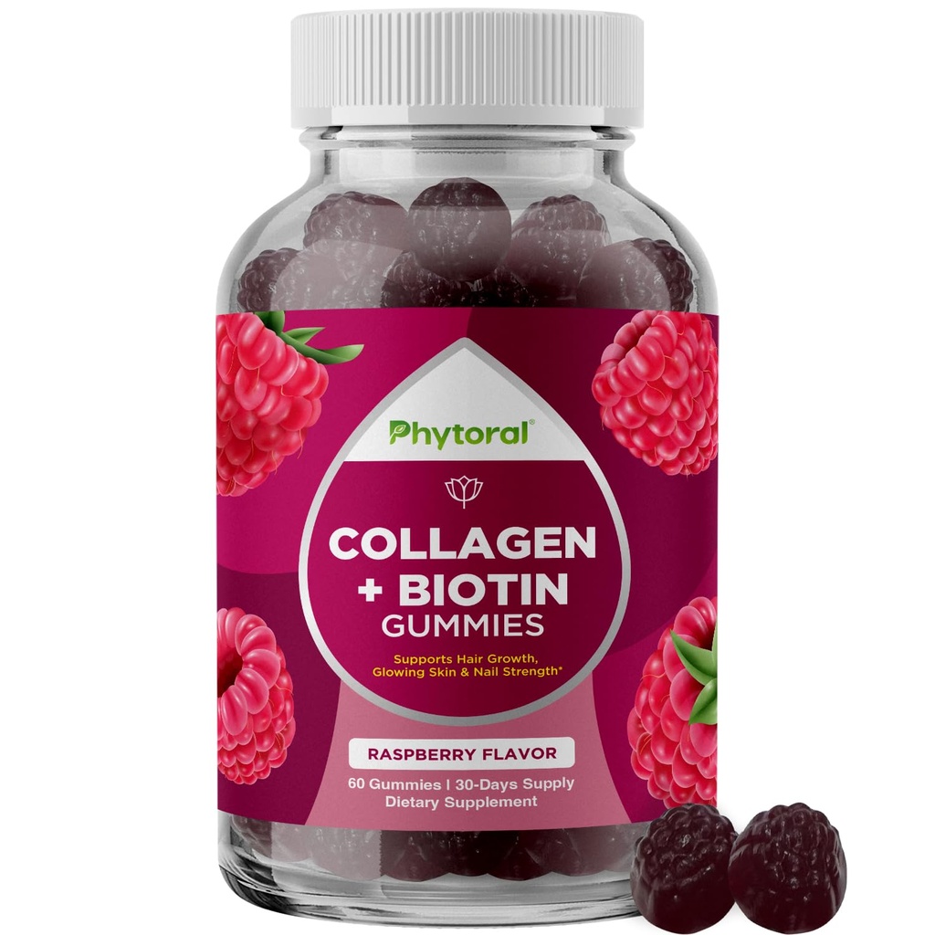 Hydrolyzed Collagen Gummies Vitamins for Adults - Hair Skin and Nails Gummies for Healthy Hair Growth Glowing Skin and Nail Care - Pure Collagen Supplement Joint Support Loss Care