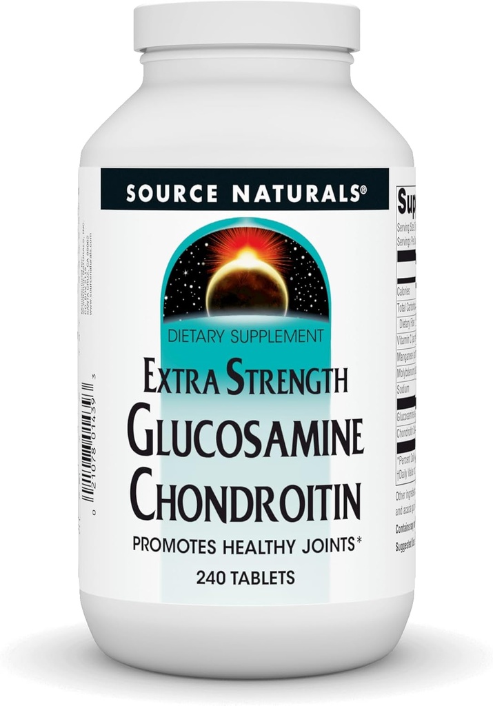 Source Naturals Extra Strength Glucosamine Chondroitin, Promotes Healthy Joints*, 240 Tablets