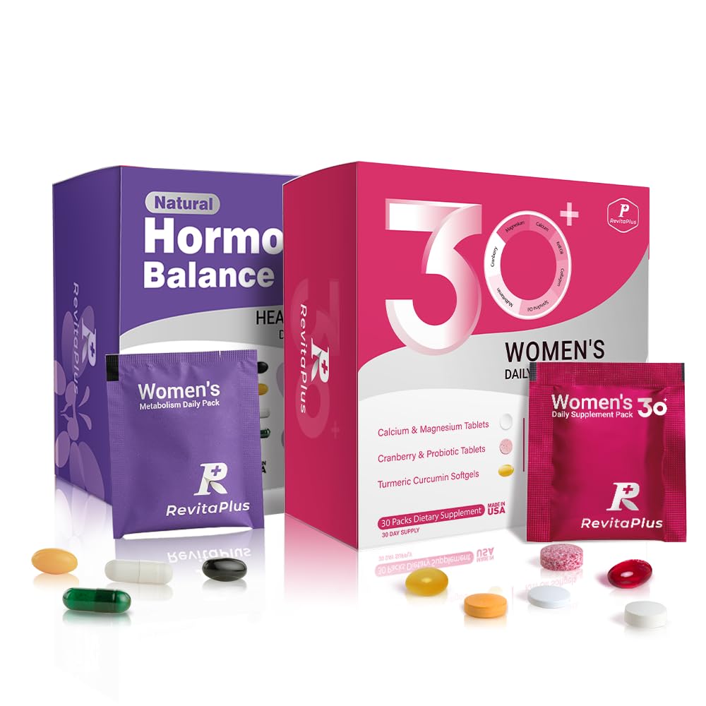 RevitaPlus Women’s Complete Balance Bundle – Daily Multivitamin Pack + Hormone Balance Pack– Nutritional Foundation & Botanical Balance System for Mood, Immune, Energy & Cycle Comfort