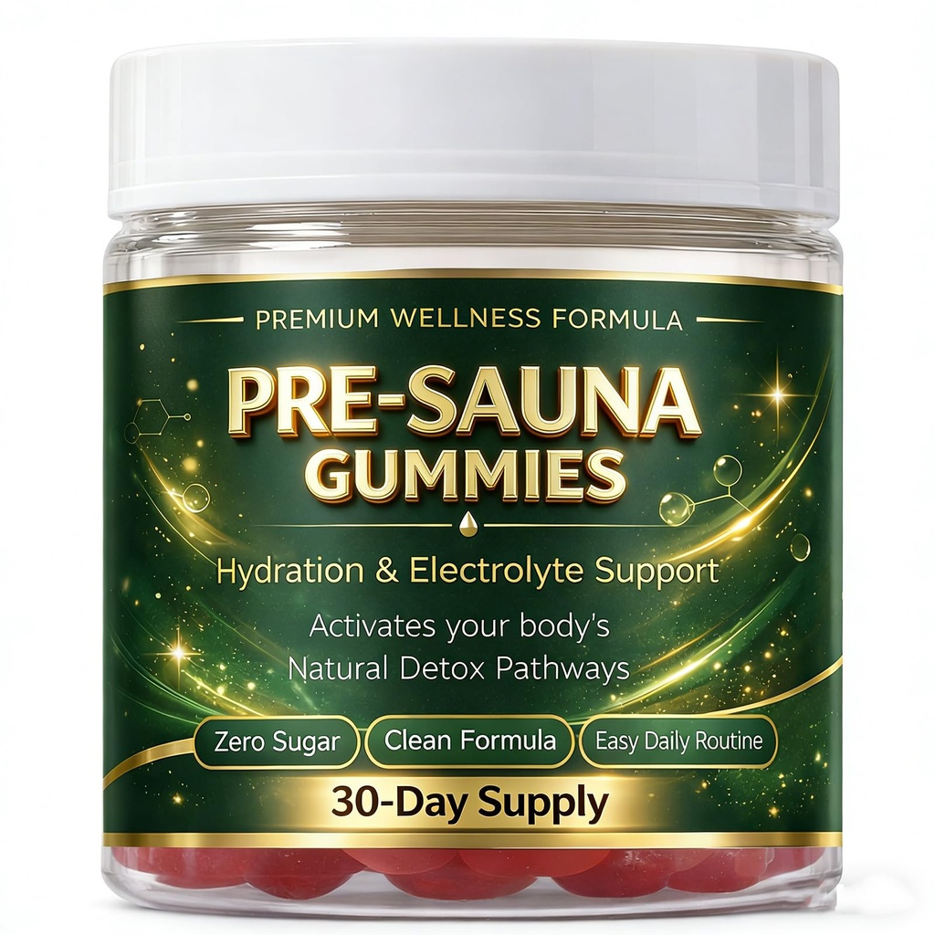 Pre-Sauna Gummies – Boost Energy & Sweat Naturally | Vegan, Non-GMO, Electrolytes & Adaptogens | Hot Yoga & Sauna Performance Supplement, 60 Gummies