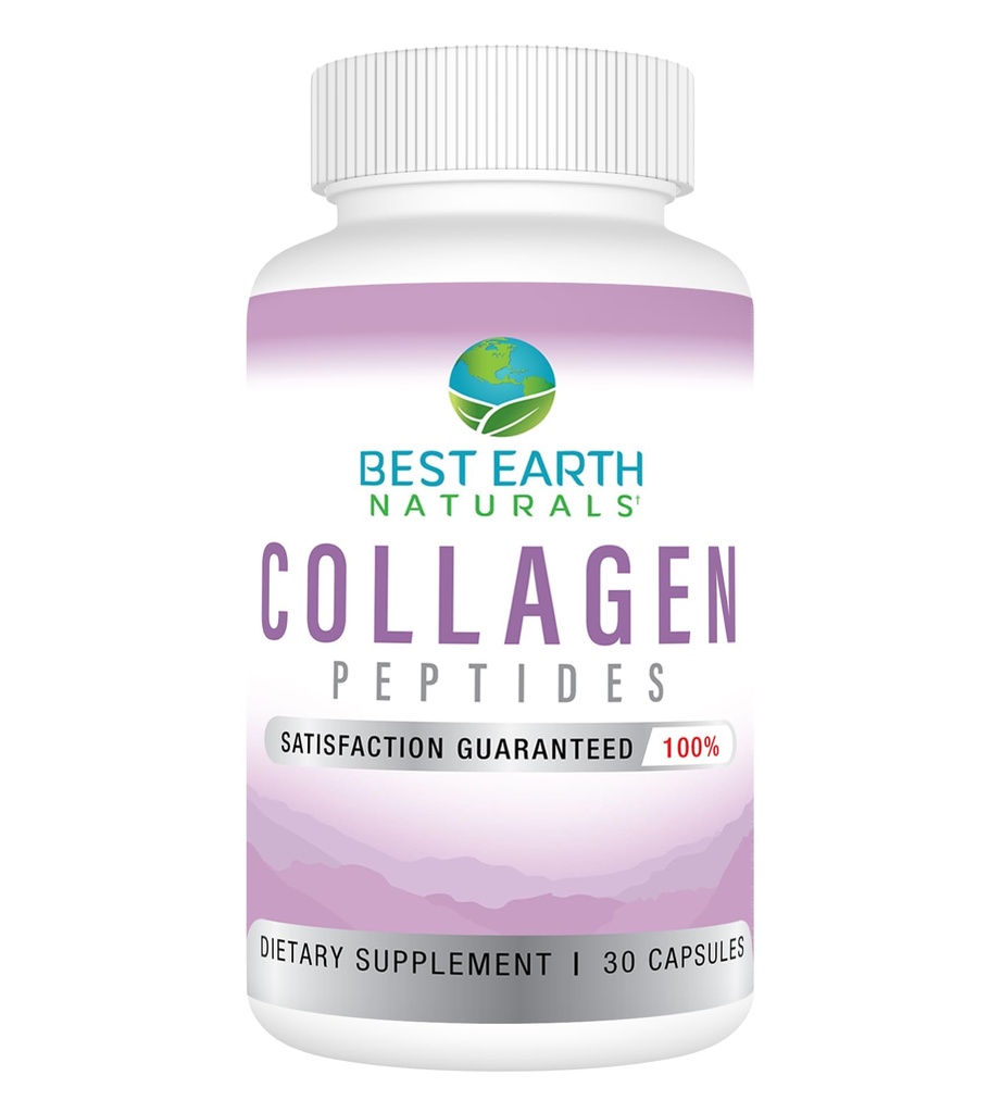 Meilleur complément de peptides de collagène hydrolysé pour les femmes et les hommes pour soutenir les cheveux, la peau, les ongles et les articulations 30 jours (30 capsules)