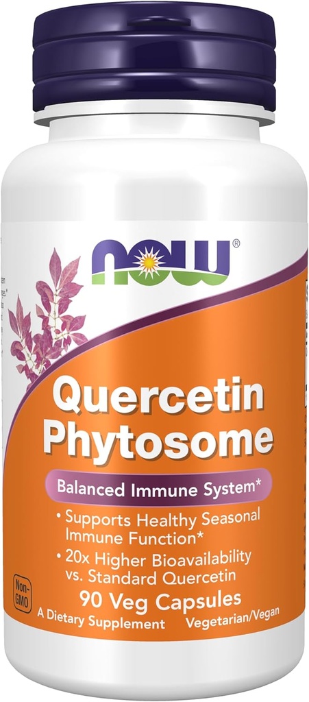 MAINTENANT compléments alimentaires, Quercetin Phytosome 250mg, Système immunitaire équilibré, 90 Vcaps