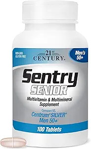 21st Century Sentry Senior Hommes 50Plus Comprimés, Blanc Sans parfum 100 Compte