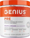 Genius Pre Caféine-Free pré entraînement énergie boosté, focus, performance formule nootrope AlphaSize, Citrulline Malate, CarnoSyn Beta Alanine Endurance, Stamina, récupération, 20 portions - Limeade de raisin