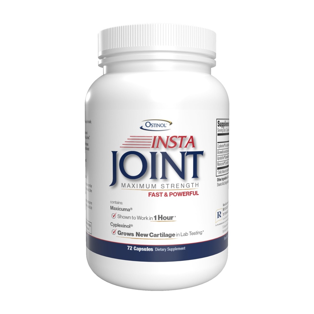 Ostinol Insta Joint Maximum Strength – Advanced Joint Support Capsules with Cyplexinol®, Maxicuma®, ApresFlex® & Boswellia – Supports Cartilage, Flexibility & Mobility – 72 Capsules