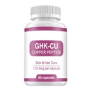 GHK-Cu Copper Peptide Supplement, 120mcg Vegan High Potency Promotes Skin Repair, Radiant Skin Elasticity, Anti-Aging & Hair Growth Support-60ct