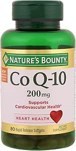 Nature's Bounty Co Q-10 200 mg softgels à libération rapide soutient la santé cadiovasculaire 80 Ea (paquet de 8)