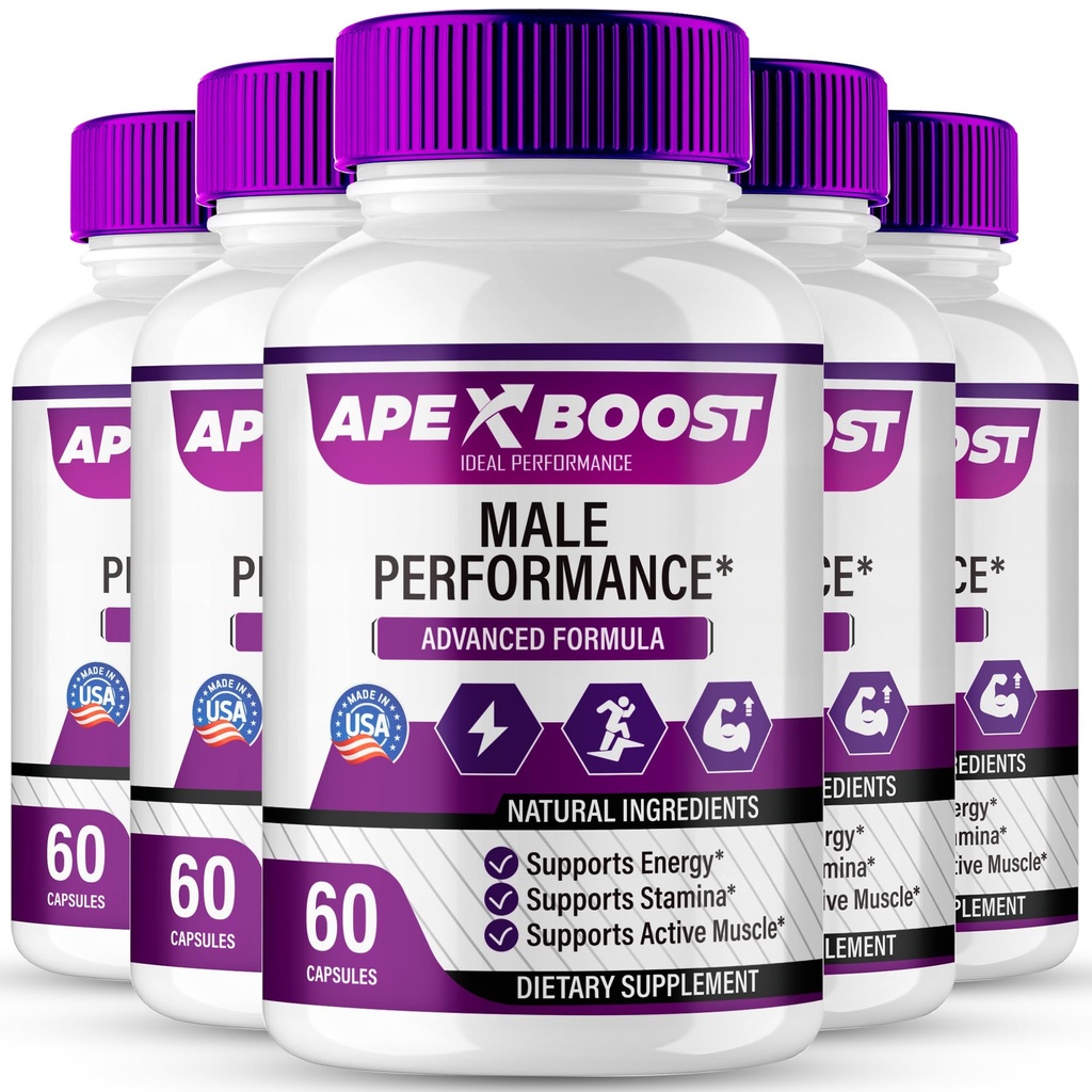 ApexBoost Capsules, Official ApexBoost Supplement Pills - Maximum Strength, All Natural Formula for Energy, Stamina and Performance, Premium Apex Boost Health Pills Reviews (5 Pack)