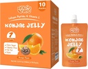 Konjac Jelly Pouch Saveur orange potable, Calories basses (7 Kcal), 10 paquets, sans gluten, Keto, sans sucre, faible teneur en glucides, vitamine C collations de fruits sains, cadeau de vacances