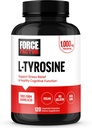 FACTEUR DE FORCE L Supplément anti-stress à la tyrosine, Suppléments pour la santé du cerveau à la L-Tyrosine pour adultes, Capsules L-Tyrosine 500mg, forme libre, végétalien, sans gélatine, sans OGM, 120 Capsules
