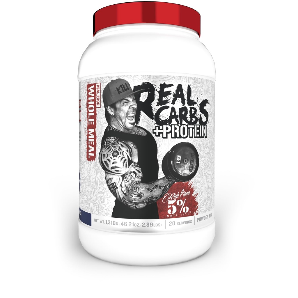 5% Nutrition Riche en Piana Carbes Réels + Protéines de pur gain de masse Poudre de protéines de véritables aliments Carbohydrate de carburant pour pré-entraînement / récupération après l'entraînement Repas de 2,89 lb, 20 Srvgs (Blueberry Cobbler)