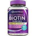 Recettes du médecin Biotine 10 000 mcg, Croissance des cheveux, Peau et ongles sains, Métabolisme énergétique, Biotine végétarienne amie, avec huile de coco, non-OGM, approvisionnement de 3 mois, 90 softgels végétariens