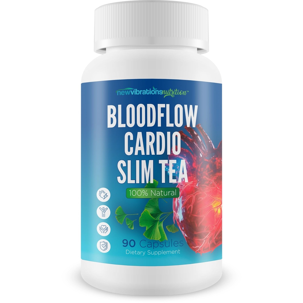 Blood Flow Cardio Slim Tea - Advanced Pressure Support Full Body Detox Cleanse for Women - Increase Blood Flow & Circulation to Reduce Pressure & Increase Lymph Detoxification Flow - Gut Detox