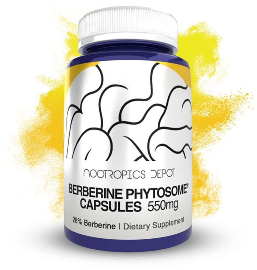 Nootropics Depot Berberine Phytosome Capsules | 550mg | High Bioavailability | Berbevis | Berberis aristata | Metabolic Health, Cognitive Function